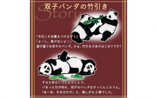 おはなし靴下 ギフトボックス 双子のパンダ レディース ブラック ブラック