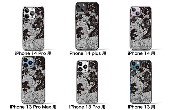 【川西】モノトーン地図柄iPhoneケース（クリアタイプ） iPhone 12 / 12 Pro 用 KWNN151