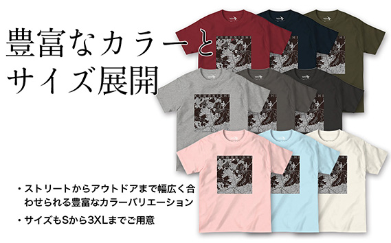 【川西】地図柄ヘビーウェイトTシャツ（チャコール）3XLサイズ KWNN063