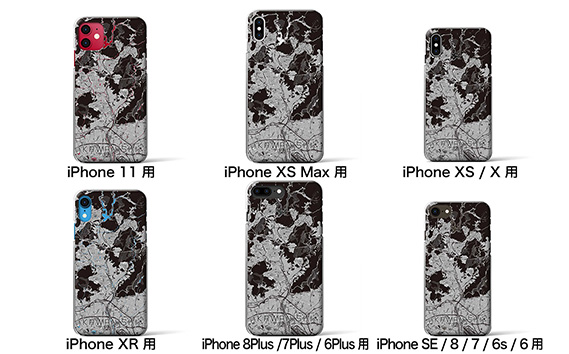 【川西】モノトーン地図柄iPhoneケース（クリアタイプ） iPhone XS Max 用 KWNN156