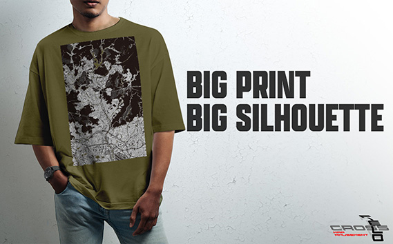 【川西】地図柄ビッグシルエットTシャツ（シティーグリーン）Lサイズ KWNN100