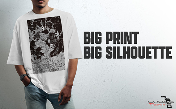 【川西】地図柄ビッグシルエットTシャツ（ホワイト）XLサイズ KWNN117