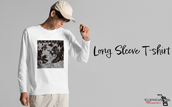 【川西】地図柄ロングスリーブTシャツ（ホワイト）XLサイズ KWNN137