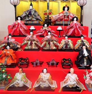 雛人形　京九番親王　7段15人毛氈飾り　No.9-802