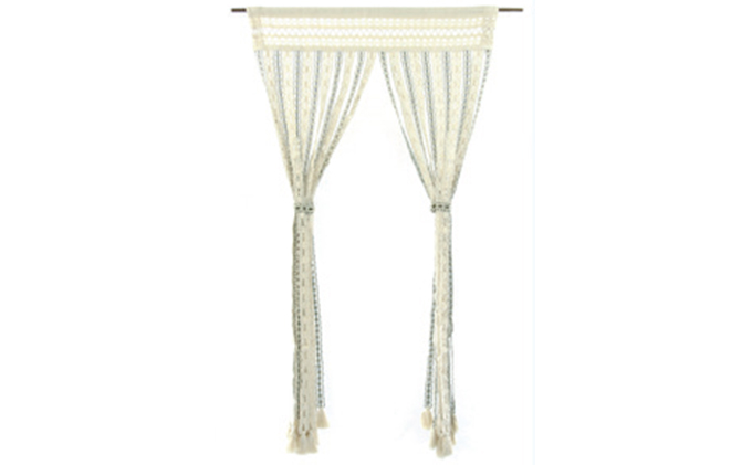 タッセル機能付、ナチュラルのれん2080 85x170cm