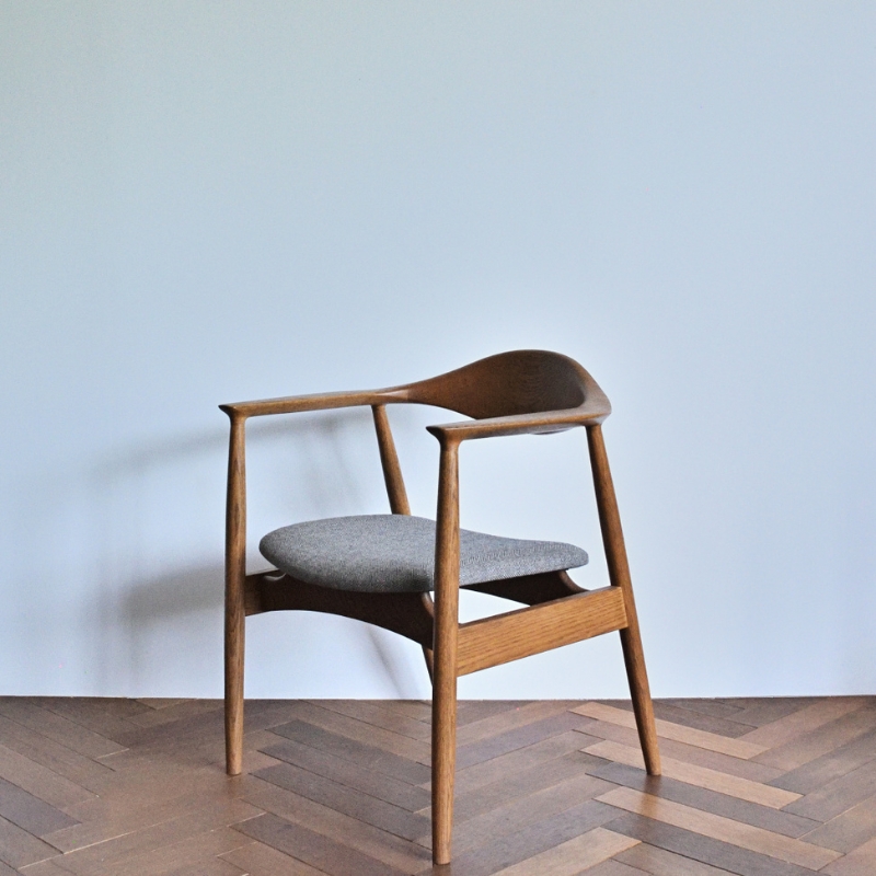 アームチェア オーク　グレー インテリア 雑貨 日用品 イス 椅子