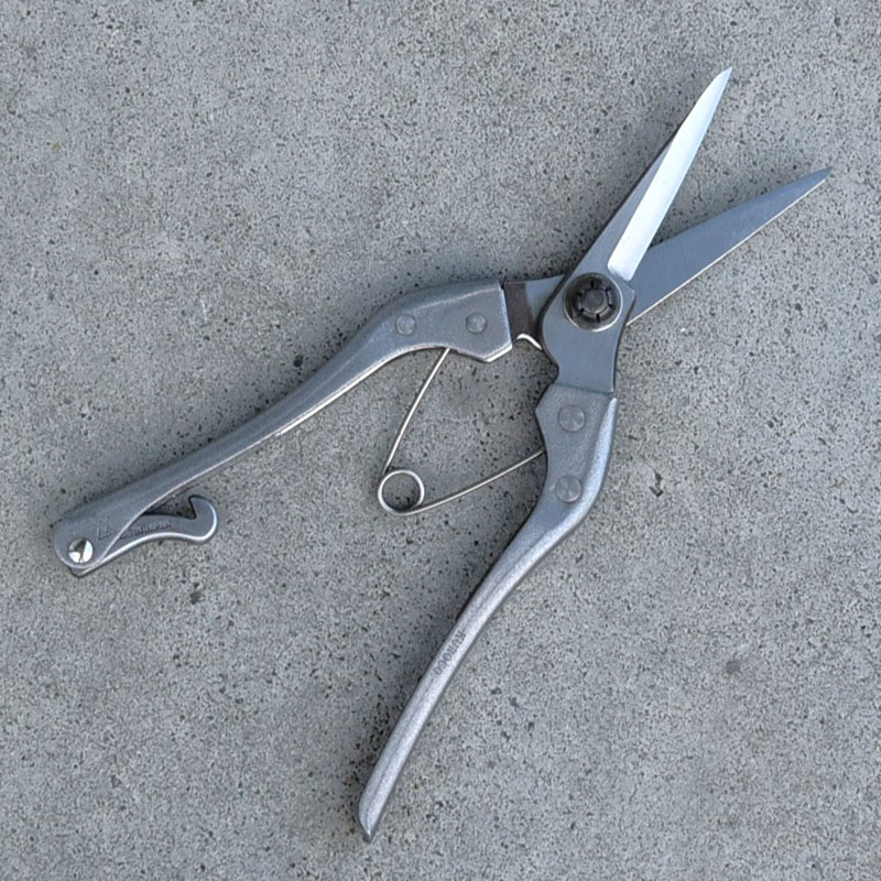 KUROCO ステンレス芽切鋏／片刃タイプ／180mmショートハンドル 剪定