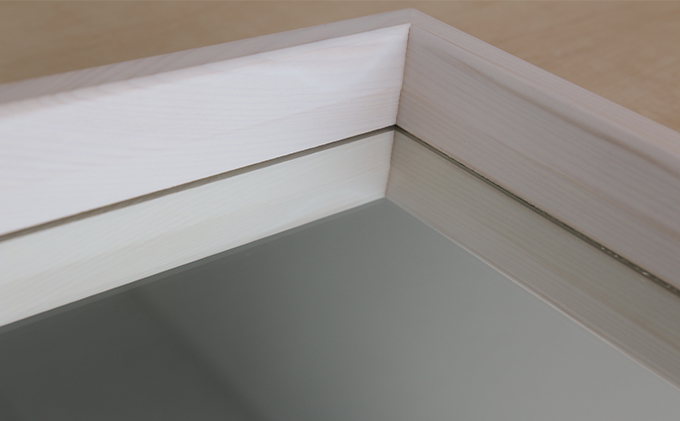 地場製造立体フレームミラーW-4169WH