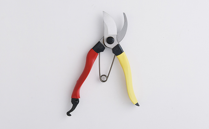 小野鉄 剪定鋏 180mm 赤黄柄 右手用