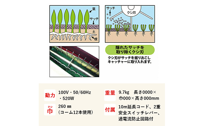 電動ローンコーム「LCA-260RW」[ 刈り屑 芝掃除 園芸 園芸機器 庭 手入れ 芝刈り機 芝刈機 ]