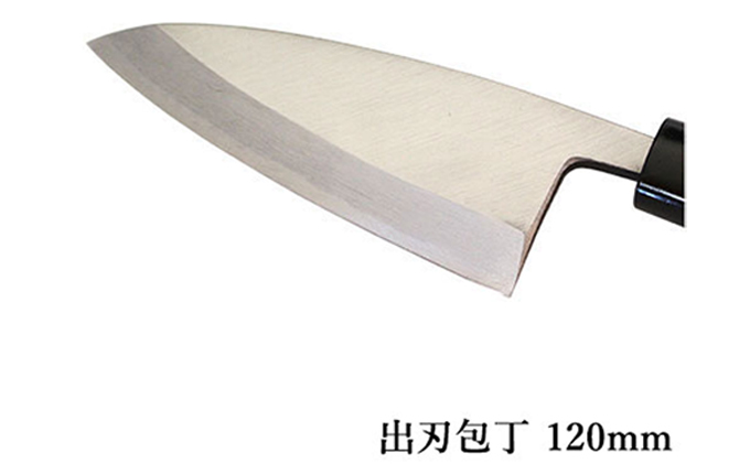 国栄 左利き用 出刃包丁 白鋼 霞研ぎ 120mm