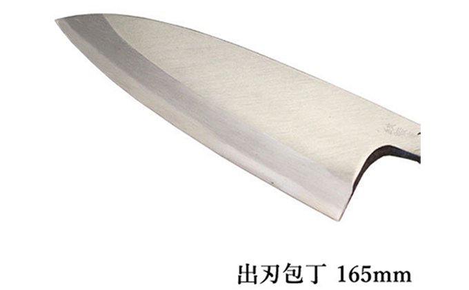 国栄 左利き用 出刃包丁 白鋼 霞研ぎ 165mm