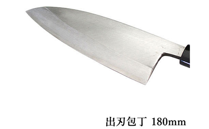 国栄 左利き用 出刃包丁 白鋼 霞研ぎ 180mm