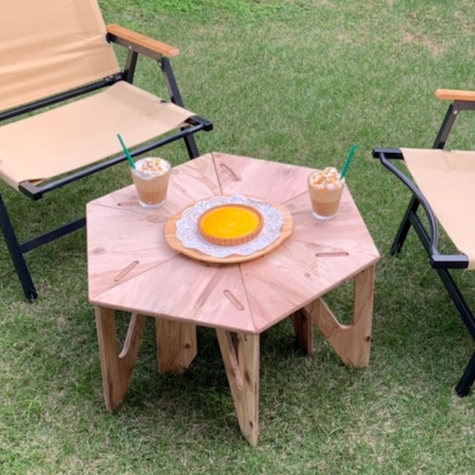 HEXA-TABLE【つどう】[ テーブル アウトドア キャンプ バーベキュー BBQ 軽量 収納 コンパクト ]