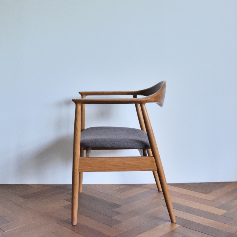 アームチェア オーク グレーブラウン インテリア 雑貨 日用品 イス 椅子