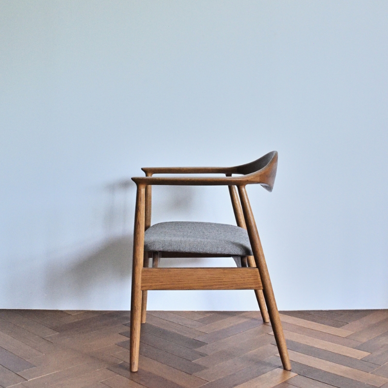 アームチェア オーク　グレー インテリア 雑貨 日用品 イス 椅子