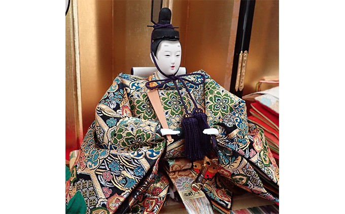 雛人形　京九番親王「亀甲地に桐花紋」毛氈飾り　No.9-014