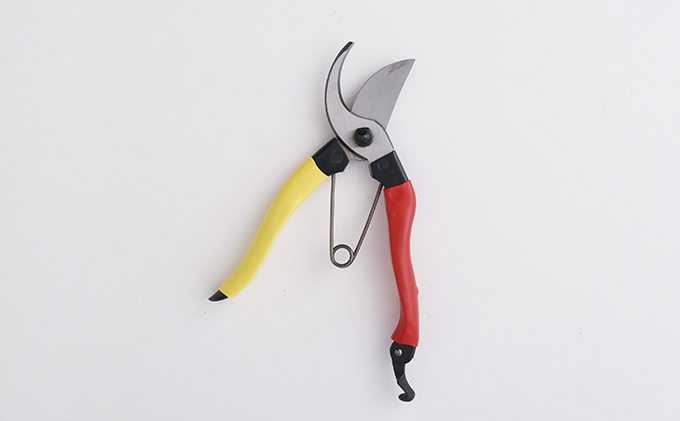 小野鉄 剪定鋏 180mm 赤黄柄 右手用