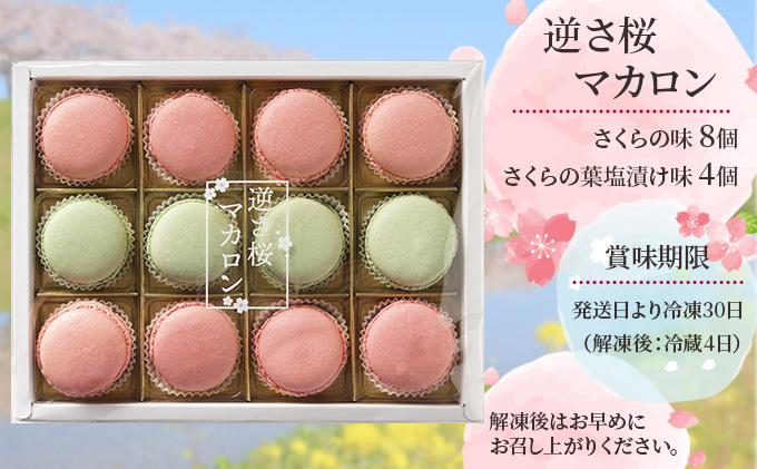 逆さ桜 マカロン 2種 食べ比べ 計12個[ スイーツ 洋菓子 焼菓子 ]