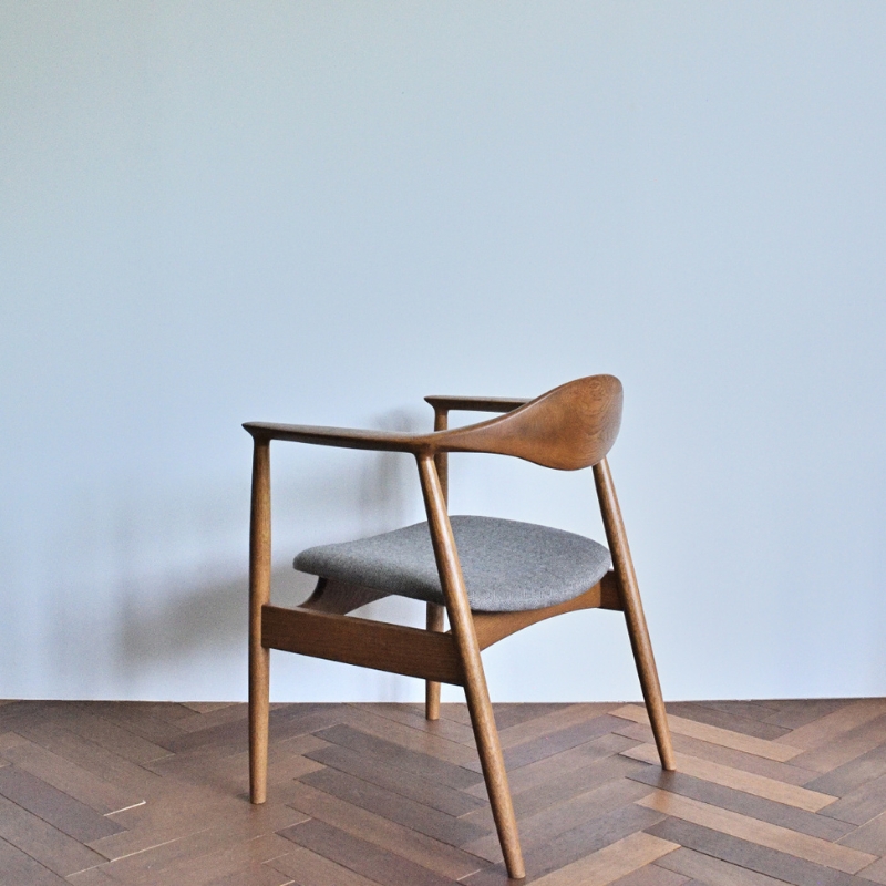 アームチェア オーク　グレー インテリア 雑貨 日用品 イス 椅子