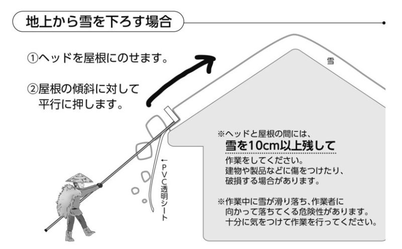 マイスター雪スライダー [ 新雪用 雪下ろし 雪おとし 除雪 屋根 雪かき 道具 簡単 ]