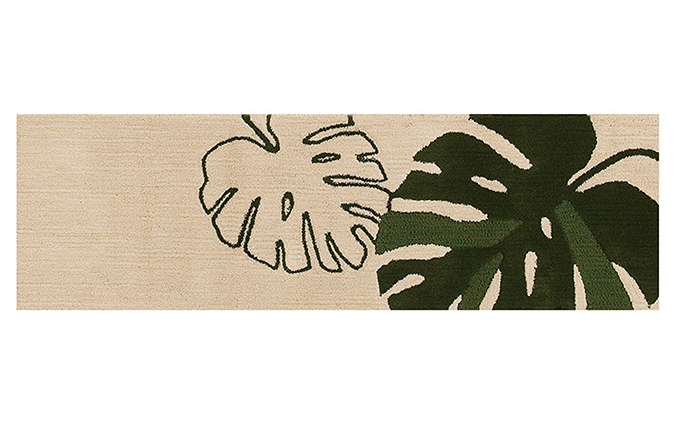 インテリアマット M＋home モンステラ 55×180cm