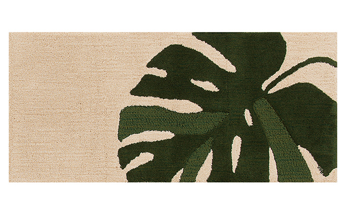 M+home　モンステラ　インテリアマット（約55×120cm）