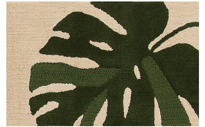 M+home　モンステラ　インテリアマット（約55×85cm）