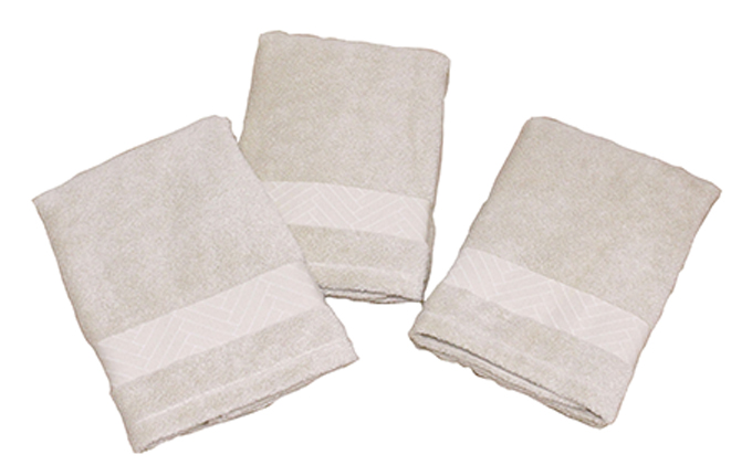 バスタオル（約60×130cm）3枚セット　M＋home リムシリーズ　ブラウン