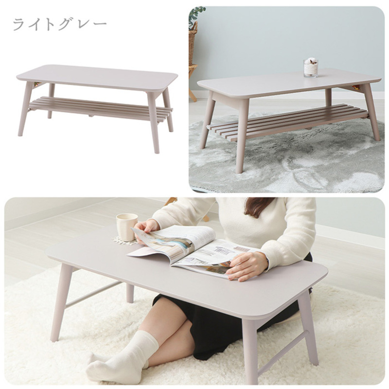 棚付き折れ脚テーブル Pinocchio(ピノッキオ) ダークブラウン