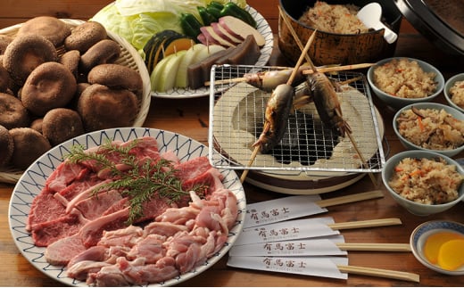 【ふるさと納税】 イワナニジマス釣り ペア バーベキュー食事券 ( イワナニジマス釣り(貸し竿・えさ付き・1尾) / 黒毛和牛・若鶏ペア食事券(黒毛和牛75g・若鶏100ｇ・焼き野菜・しい茸ご飯食べ放題)) 送料無料 兵庫県 三田市 [3d28bae220000]