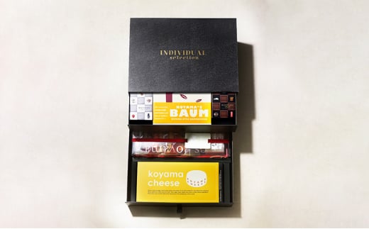 【ふるさと納税】 INDIVIDUAL SELECTION ～2 drawers～ ( 小山チーズ / バウムクーヘン / 牛乳菓マッテル / マッテルショコラ / スクエア / マカロン / コンフィチュール 苺ミルク ) エスコヤマ ギフト お祝い 贈答品 [3d28bai150008]