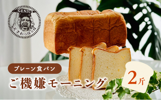 【ふるさと納税】 プレーン食パンご機嫌モーニング 1本 2斤 天才 わっはっは genius? パン ぱん 食パン ブレッド おいしい 朝食 朝ごはん 朝  数量限定 訳あり ふるさと納税 ふるさと 人気 おすすめ 送料無料 兵庫県 三田市 [3d28bae530033]