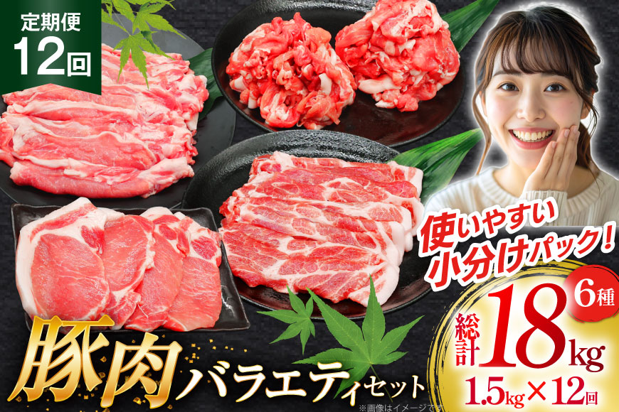 豚肉 バラエティ セット 計1.5kg 12回 定期便 [司フーズ・システム 兵庫県 三田市 3d28bdy500018] 豚 肉 とんかつ 小間切れ バラしゃぶ 豚こま肉 豚コマ 小分け 真空パック