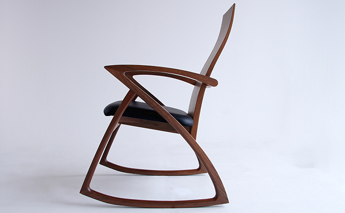 U-La ハイバック ロッキングチェア（ブラウン）木製 インテ