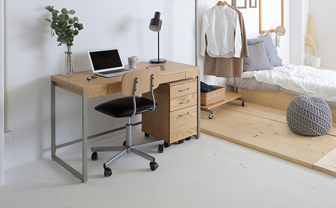 Drip Desk Chest 新生活 木製 一人暮らし 買い替え インテリア おしゃれ 椅子 いす チェア 机 リモートワーク 在宅 テレワーク 家具 デスクチェスト 収納入れ 日用品