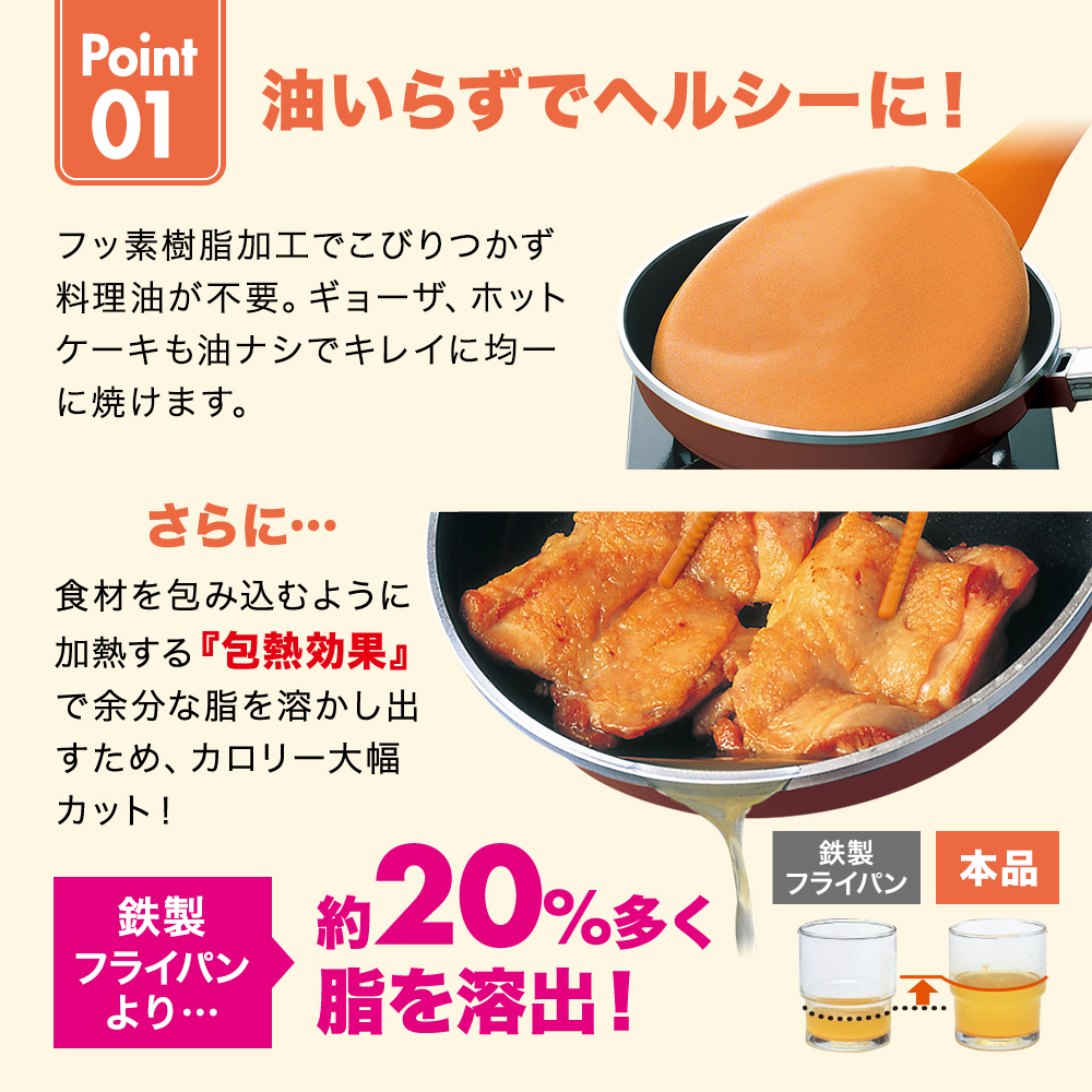 フライパン 取っ手が取れる [ オールパンゼロ 22cm・マンゴ