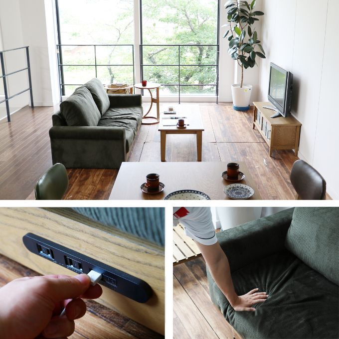 Rasic LP Sofa KH（カーキ） 木製 インテリア おしゃれ ソファ 