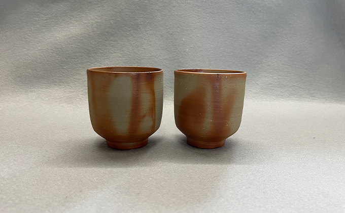 備前緋だすき 湯呑 2個 木箱入り[ 備前焼 緋襷 ] 湯のみ 工芸