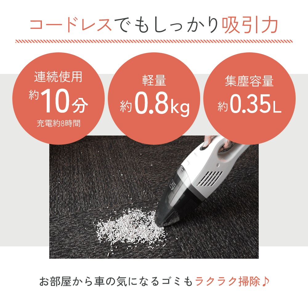 クリーナー YAMAZEN 山善 ハンディクリーナー ZHF-N36(W) 掃除機 