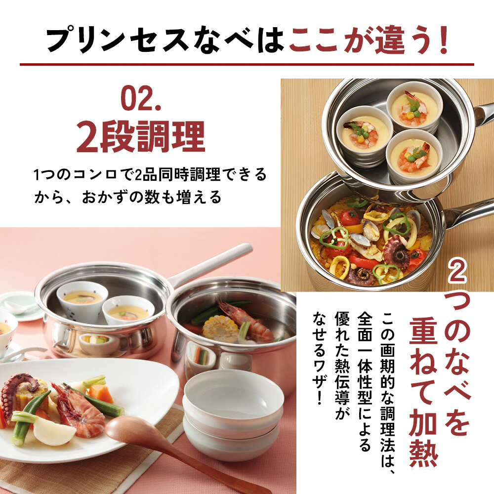期間限定寄附額 [ プリンセスなべ S・L セット ] レシピ付き 蒸し鍋 揚げ鍋 片手鍋 小鍋 ガス・IH・オーブン対応 調理器具 キッチン 日用品 アサヒ軽金属