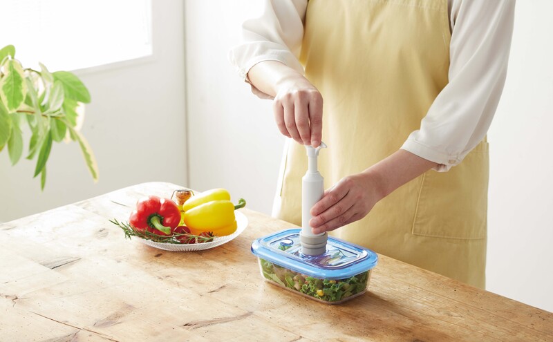 [ 真空ピュアボックス M ] 真空ポンプ付き 真空保存容器 ア