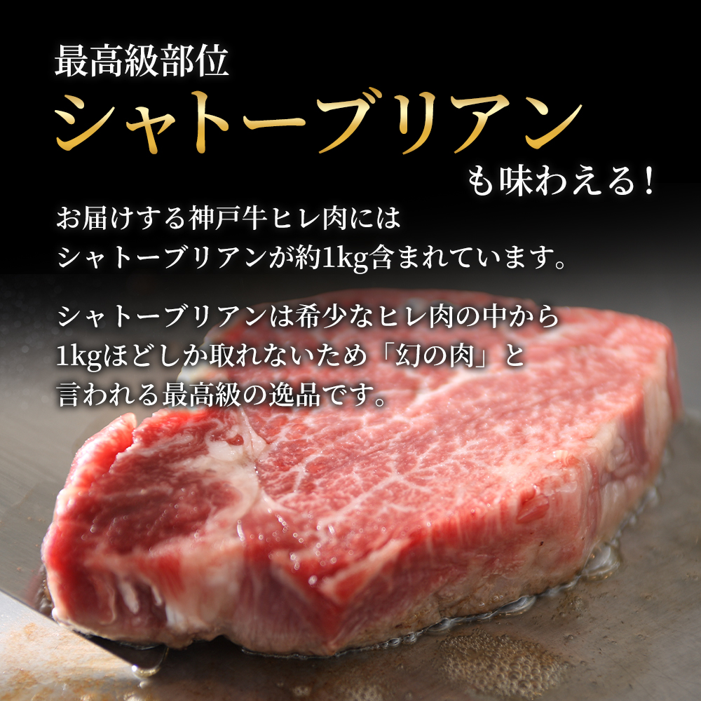 神戸牛 ヒレ肉 1本（約2.5kg） キャンプ BBQ アウトドア ホームパーティー ローストビーフ 神戸ビーフ