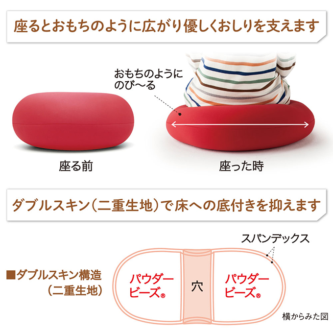 円座 クッション MOGU モグ ホールフロアクッション ホール