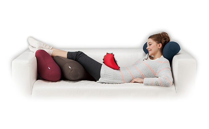 【MOGU-モグ‐】プレミアム　トライパッドクッション ディープブルー〔 クッション ビーズクッション リビングクッション まくら 枕 〕