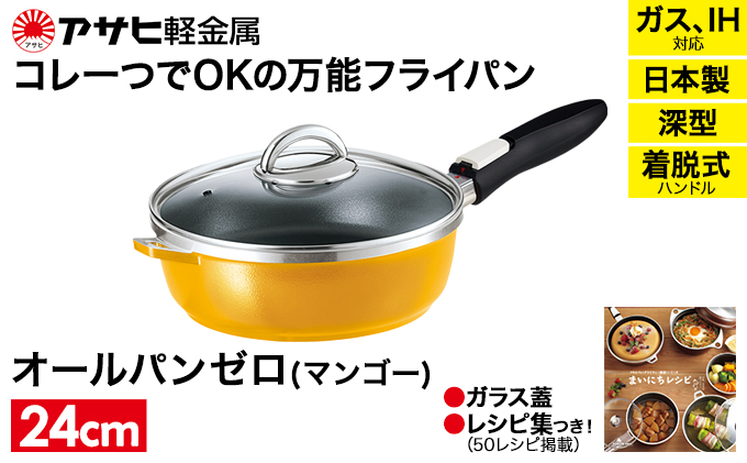 フライパン 取っ手が取れる [ オールパンゼロ 24cm・マンゴ