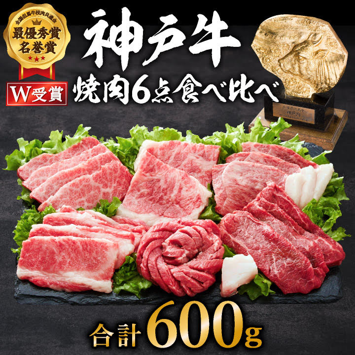 期間限定寄附額 神戸牛 焼肉セット 6種 600g 食べ比べ 牛肉 肉 焼き肉 国産 年内配送 within2025