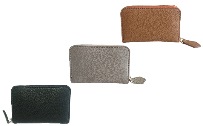 国産シュリンクレザー　ラウンドZIPコインケース ファッシ