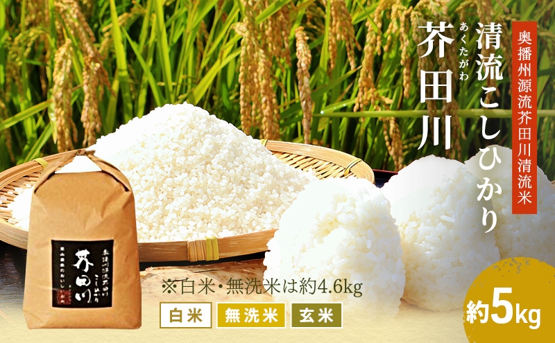 米 【令和7年産】 コシヒカリ 5kg精米 奥播州源流 芥田川産