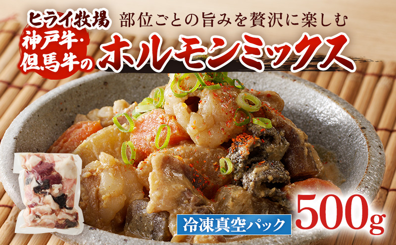 【神戸牛・但馬牛】ホルモンミックス 500g 小腸 大腸 ミノ